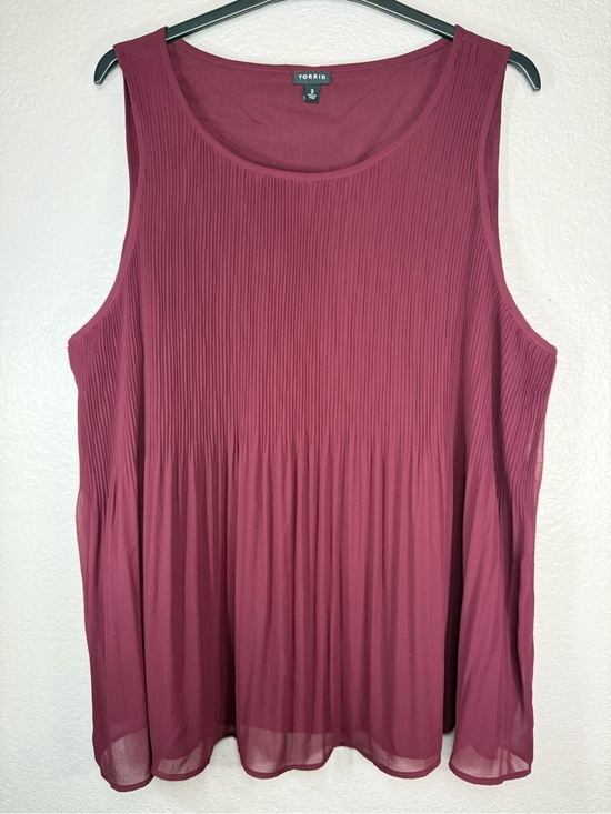 torrid Tops - Torrid Tank Top 3X Burgundy Red Peplum Stretch Rib Knit Women's Sleeveless Shirt